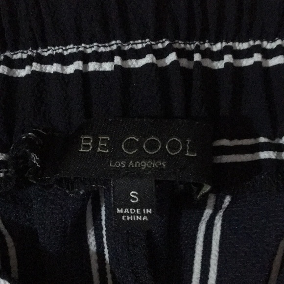 Wide Leg Striped Mid Calf Pants - Picture 3 of 5